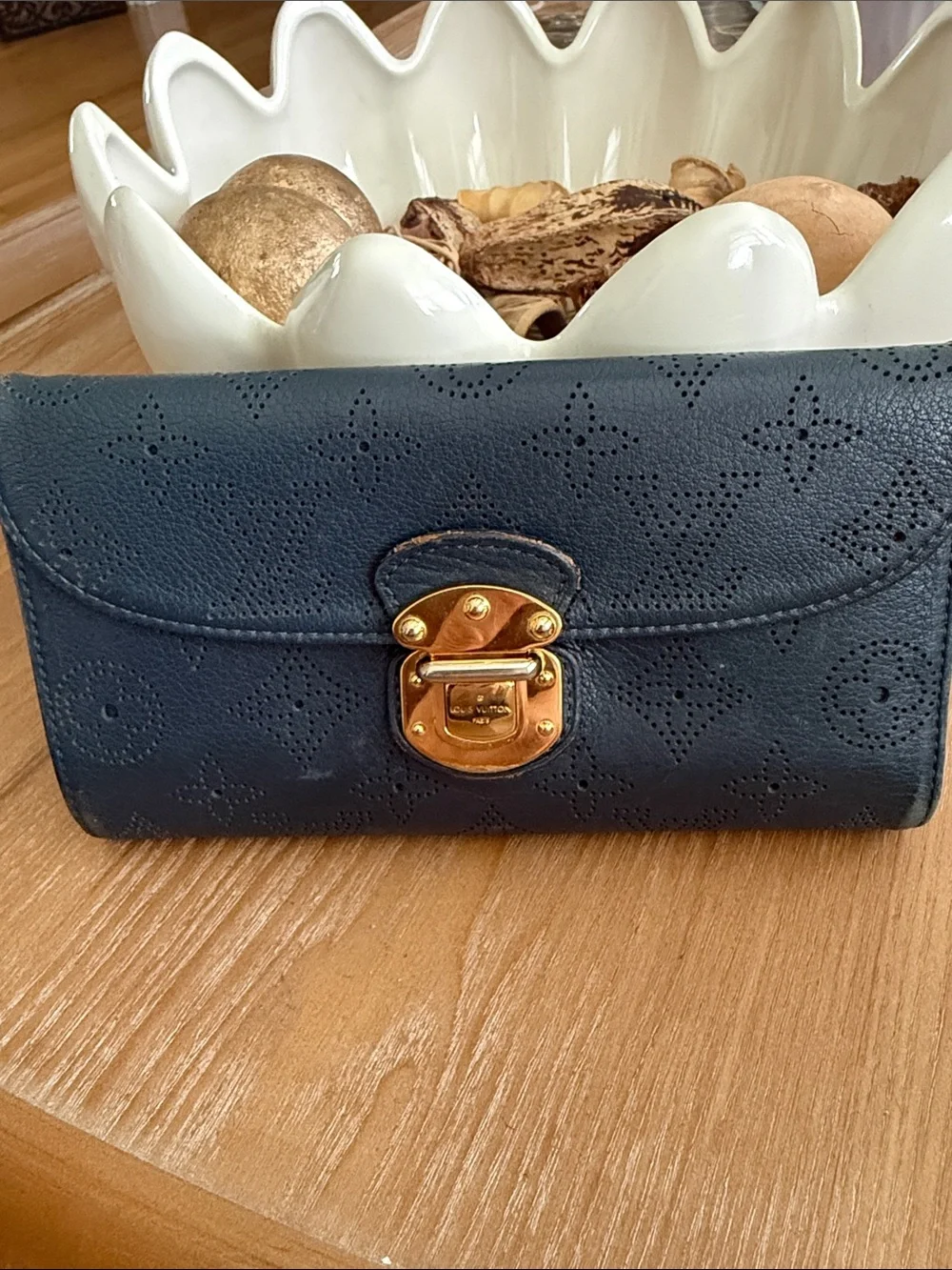 Louis Vuitton Blue Mahina Wallet
